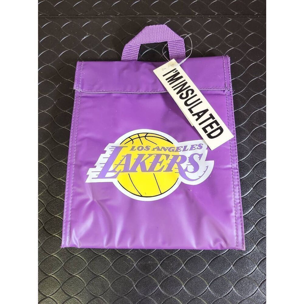 Vintage NBA Stadium Los Angeles Lakers Soft purple Insulated Lunch Bag #b13